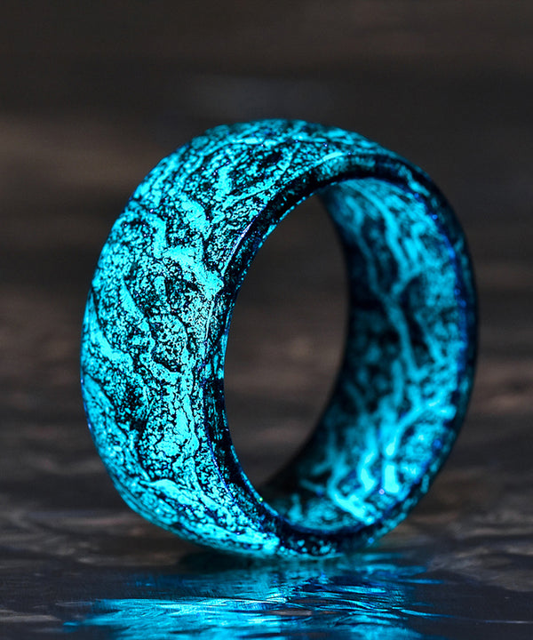 GLO Black Glow in the dark ring Black Blue Secret Woods