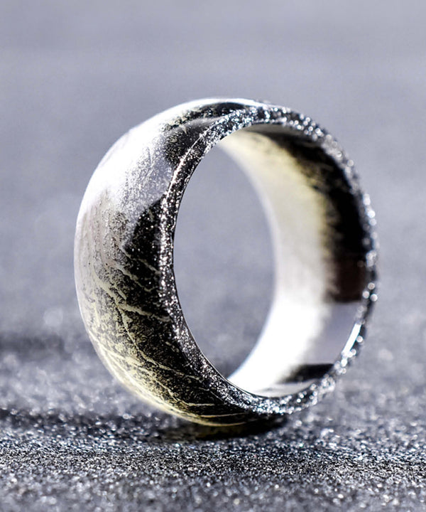 Moon Beam Glow Ring Wood Moon Beam Glow In The Dark Ring White