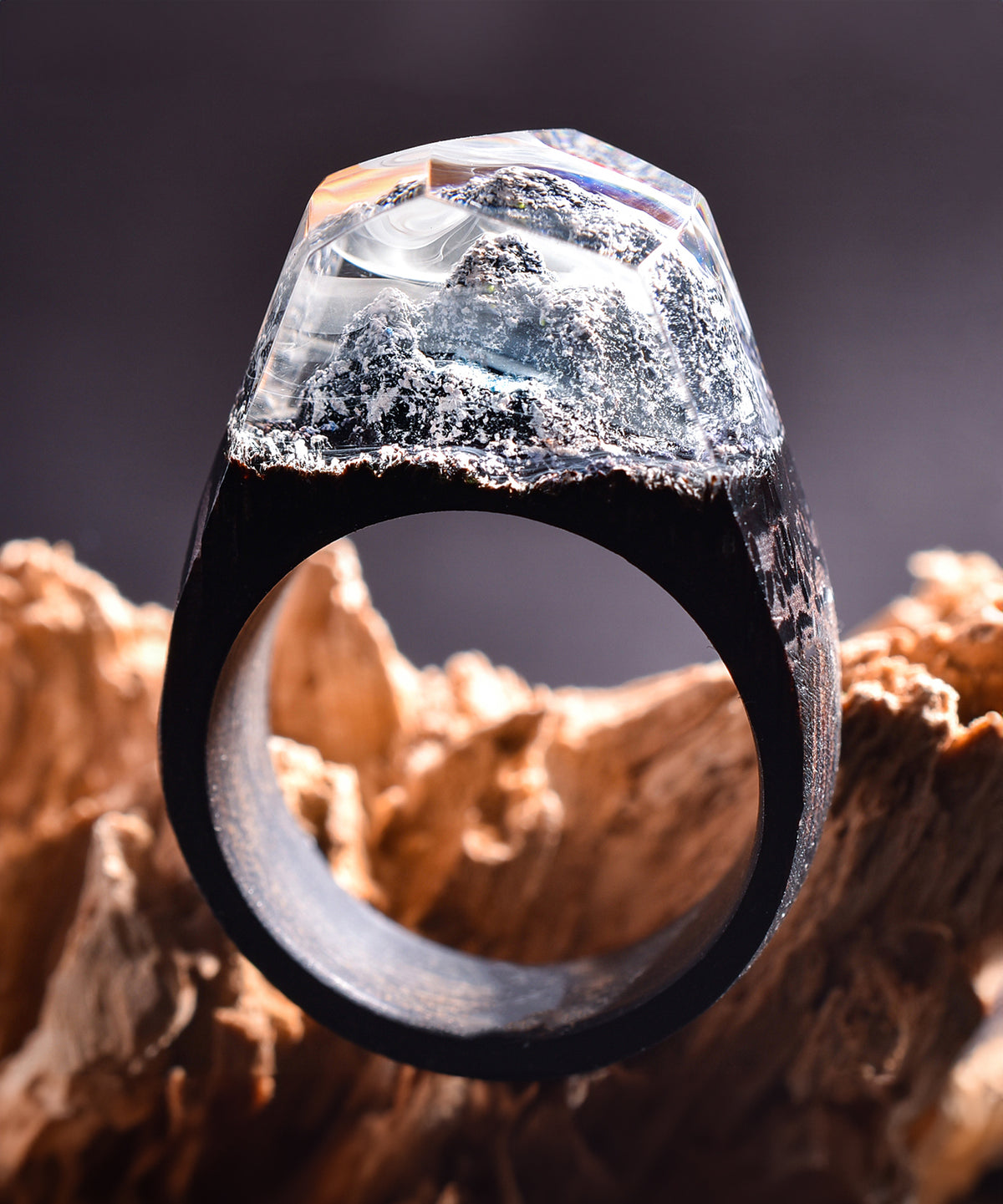 Wood Resin Ring, Mountain Ring, Wave Ring, Ocean Ring, Galaxy Ring, Moon  Ring, White Resin Ring, Nature Ring, Wood Resin Jewelry, Resin Ring - Etsy