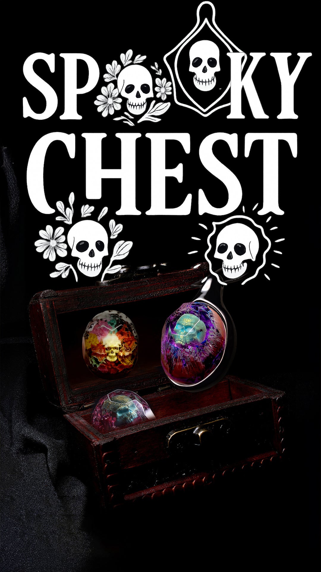 SPOOKY CHEST | 3 SKULL SHELLS + 1 BASE