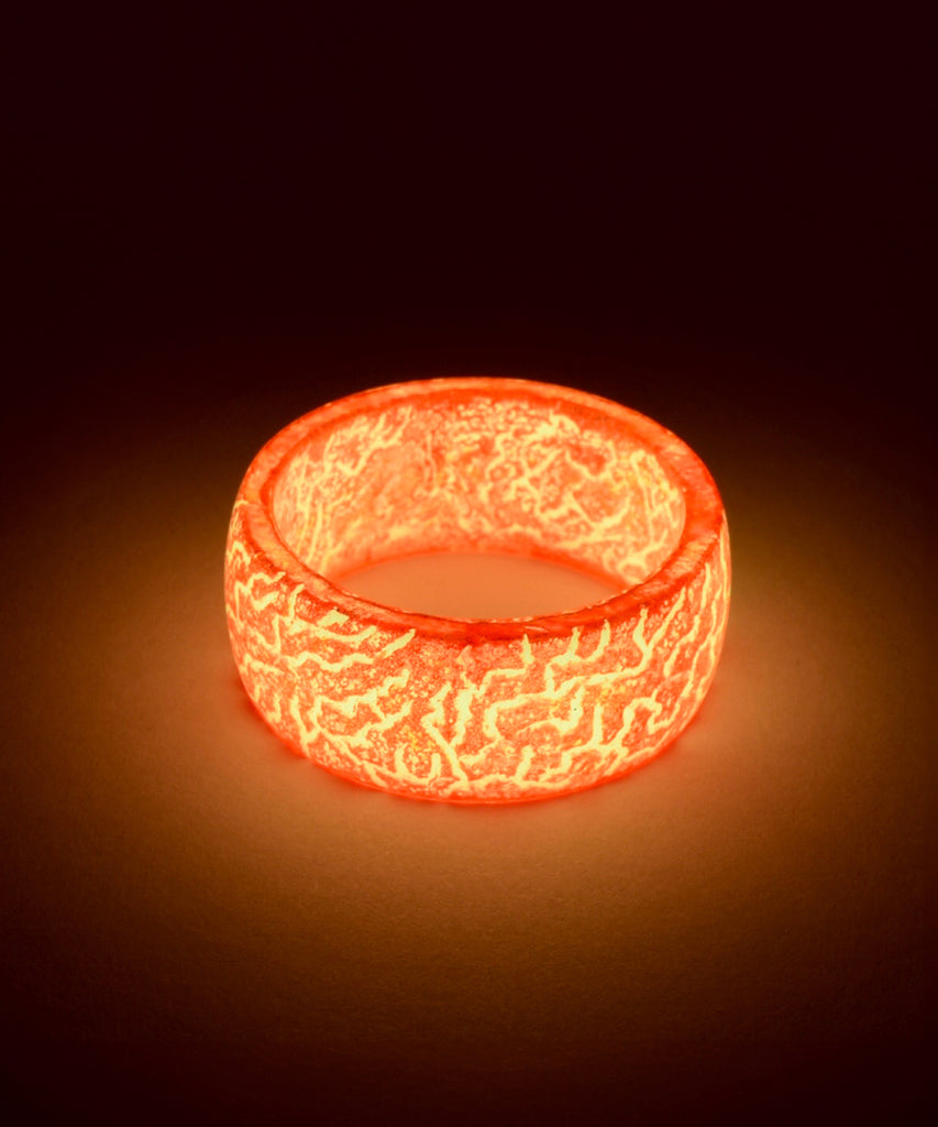 Space Meteor Glow In The Dark Ring Orange Yellow GLO