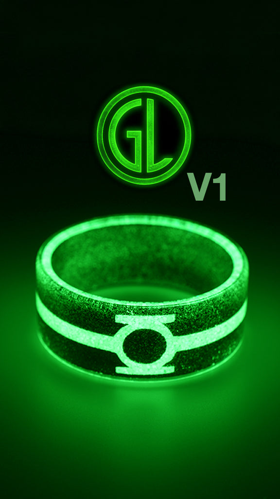GLO | Glow in the dark ring | Black and Green - Secret Woods