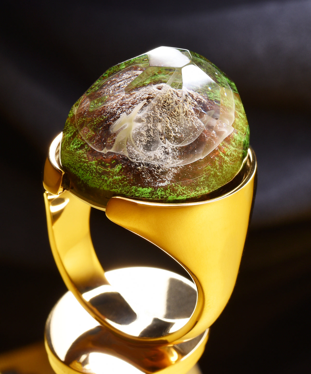 Alpine Meadows &amp; Gold Halo Ring