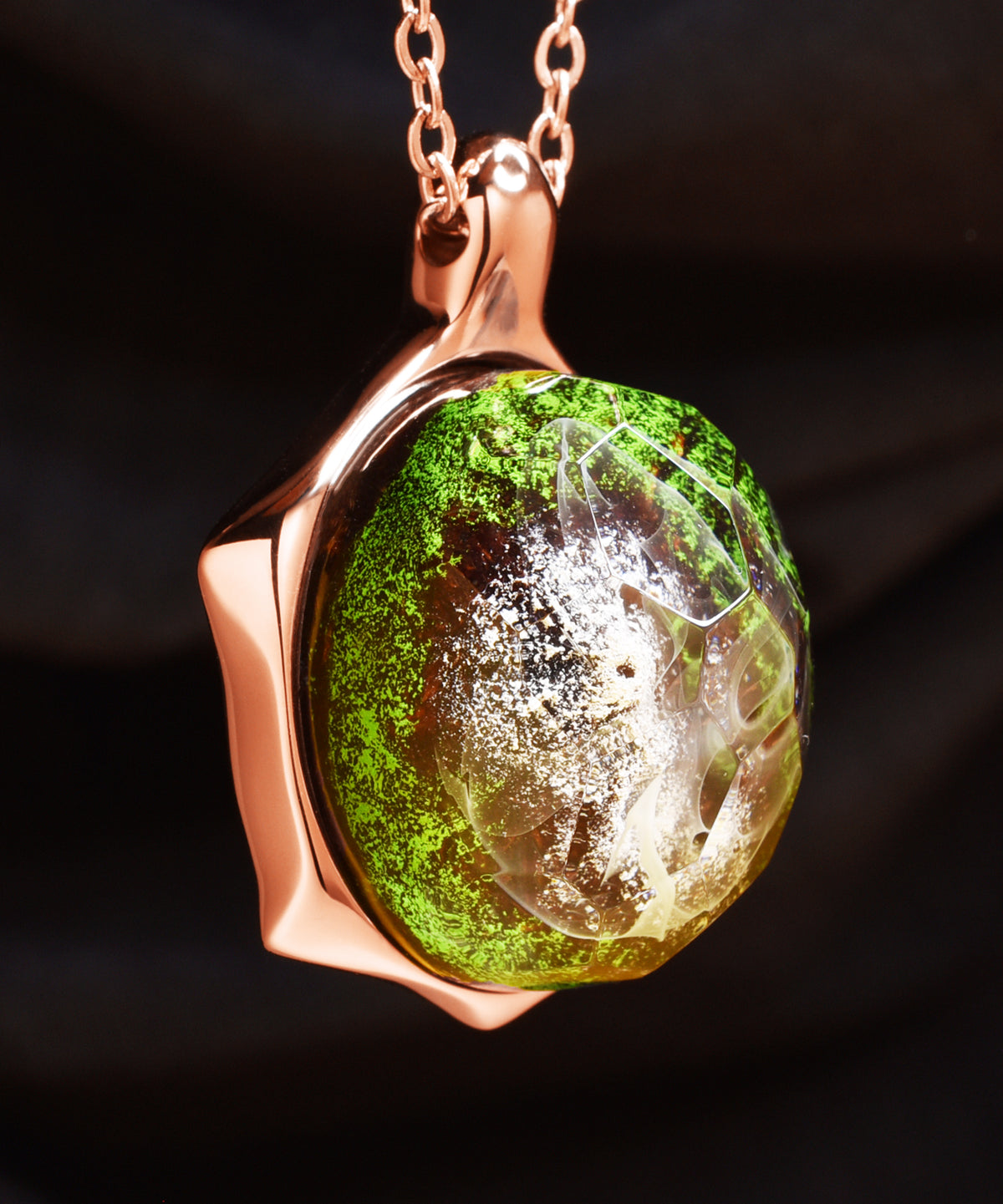 Alpine Meadows &amp; Rose Gold Turtle Pendant