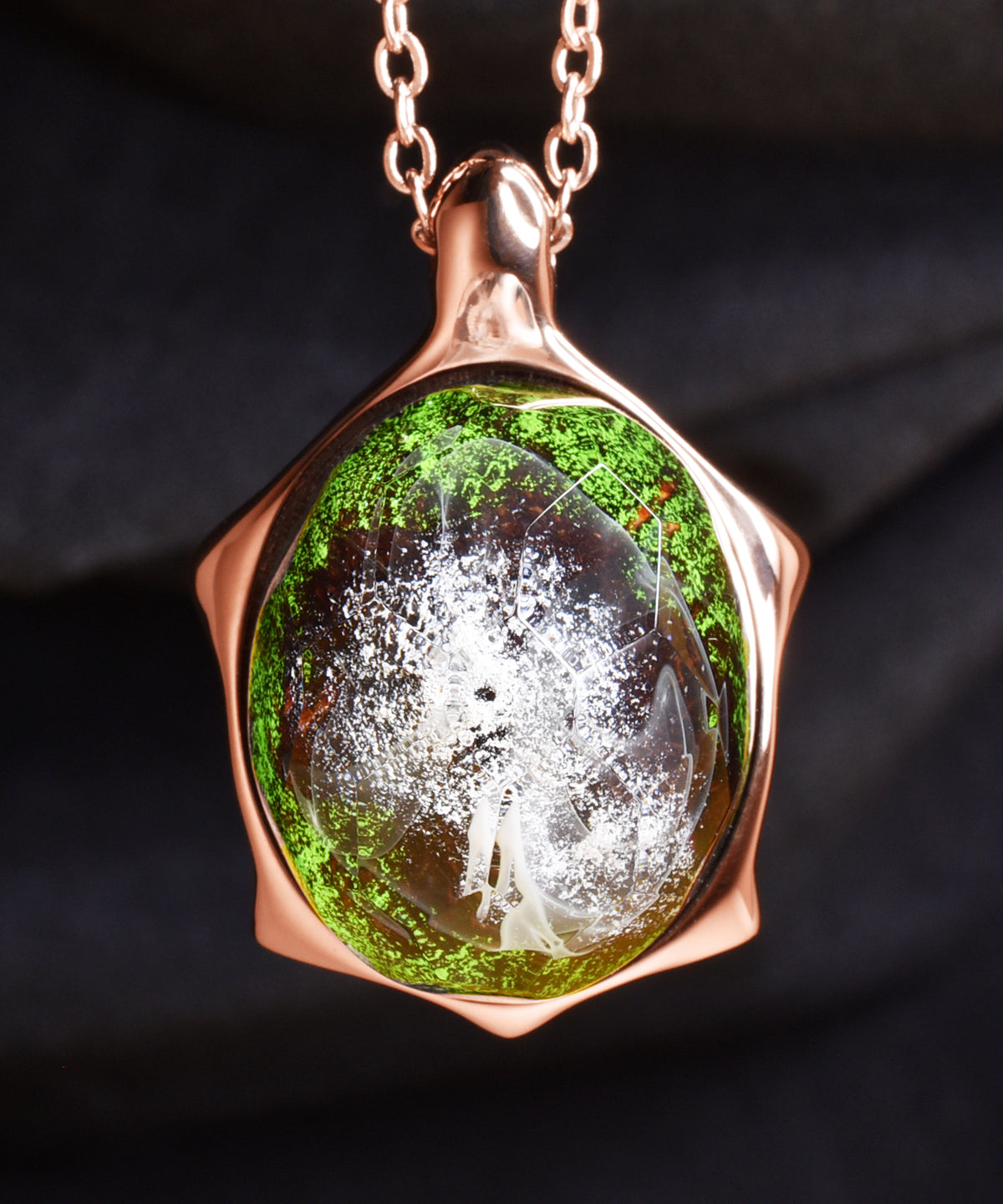 Alpine Meadows &amp; Rose Gold Turtle Pendant
