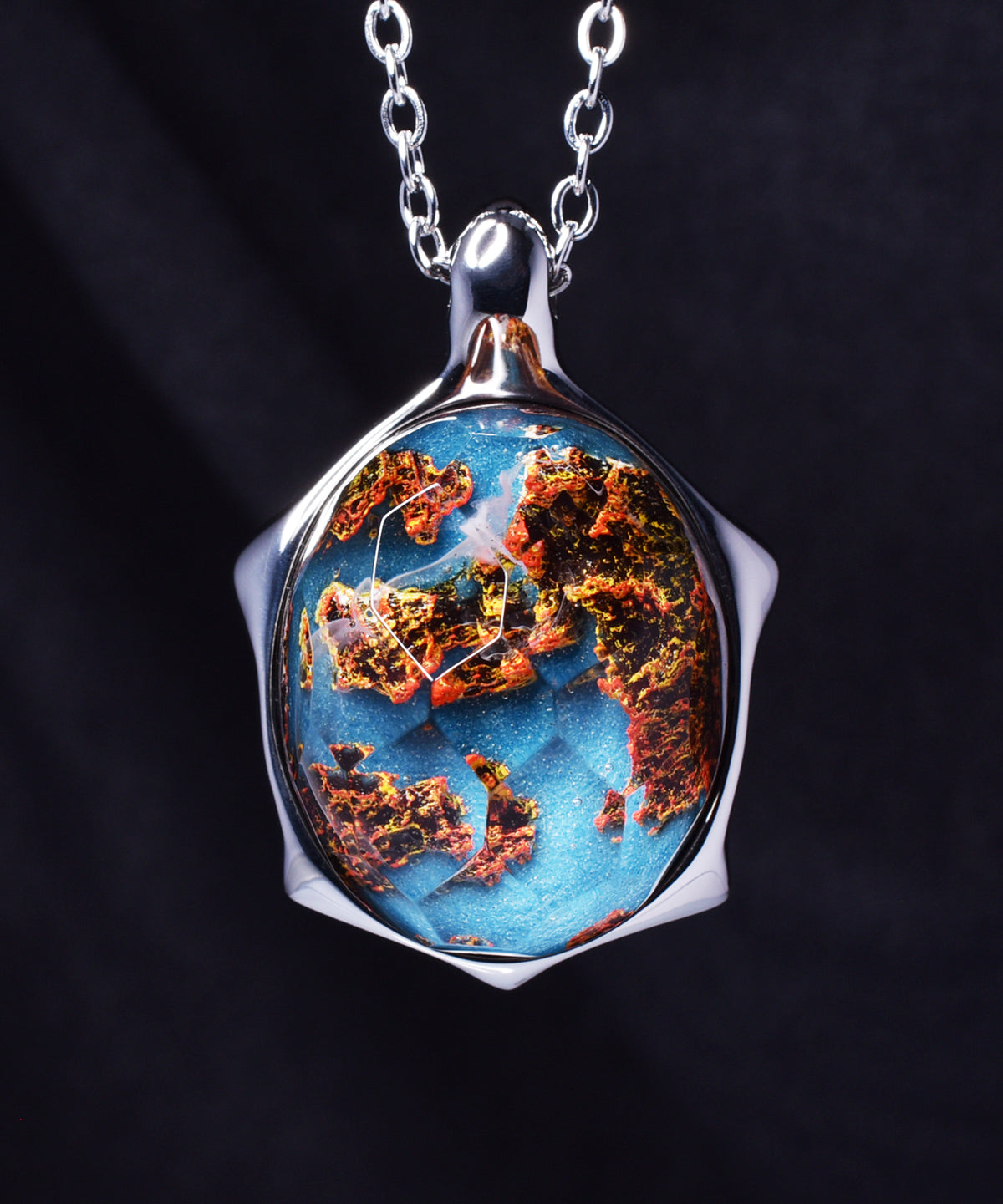 Autumn River &amp; Steel Turtle Pendant