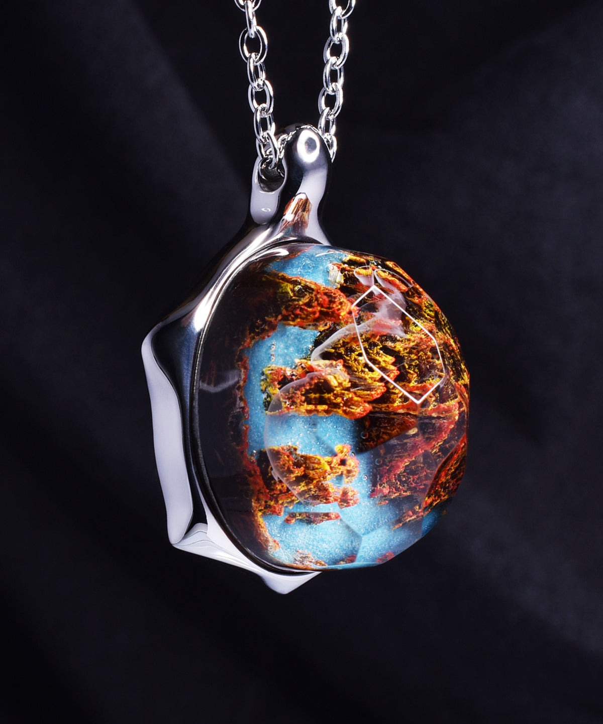 Autumn River &amp; Steel Turtle Pendant