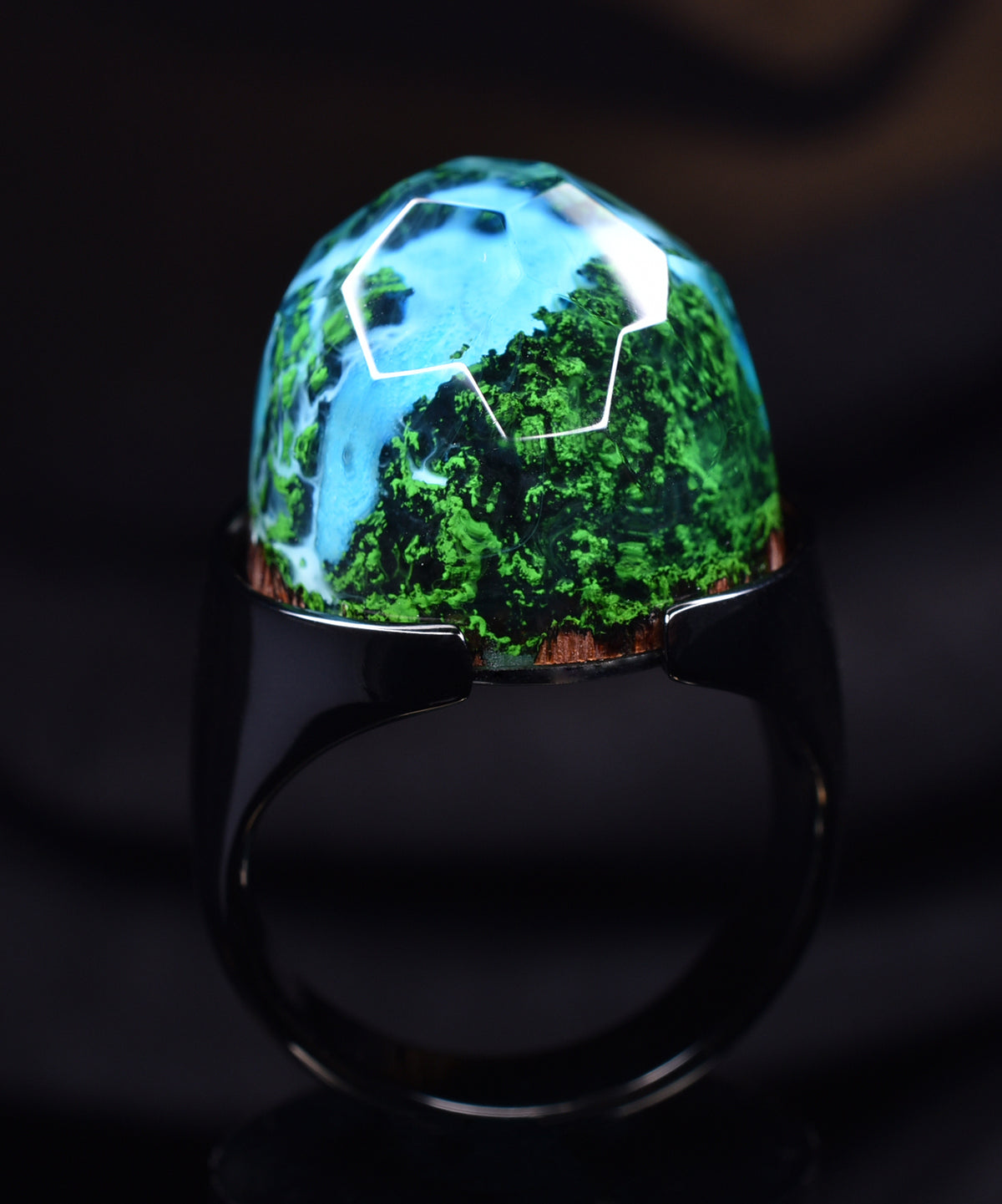 Azure Falls &amp; Black Halo Ring