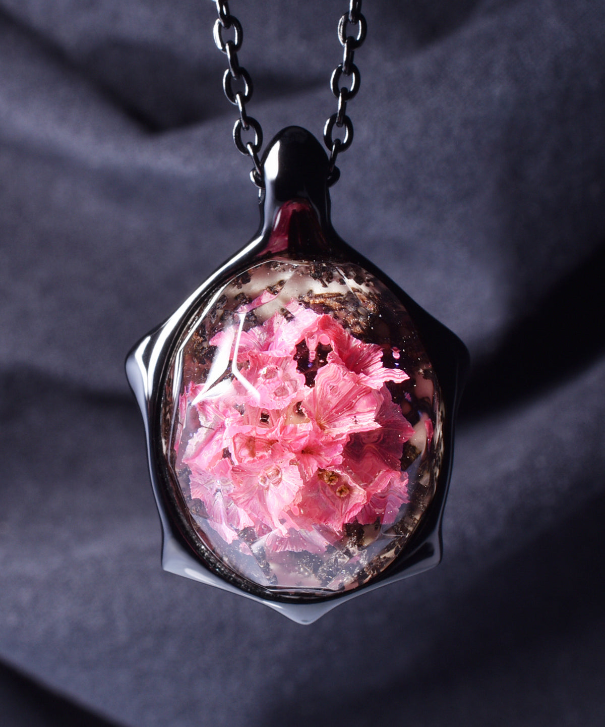 Ethereal Blossom &amp; Black Turtle Pendant