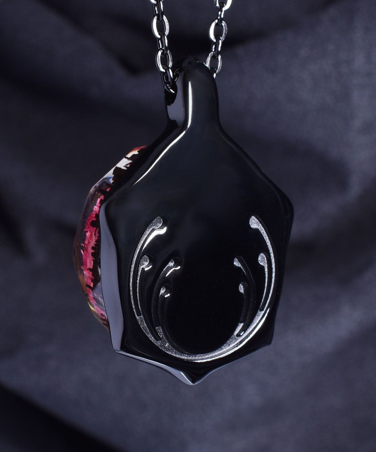 Ethereal Blossom &amp; Black Turtle Pendant