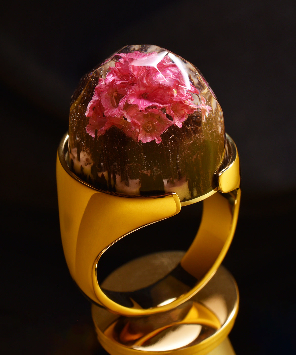 Ethereal Blossom &amp; Gold Halo Ring