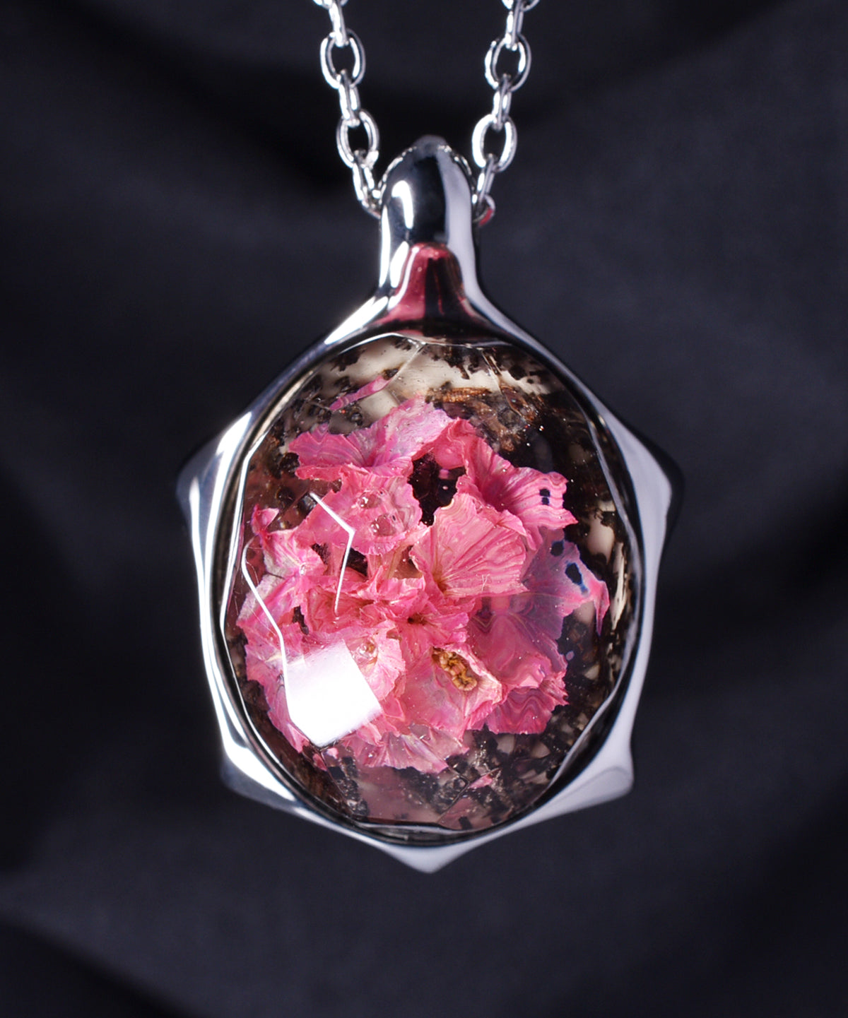 Ethereal Blossom &amp; Steel Turtle Pendant