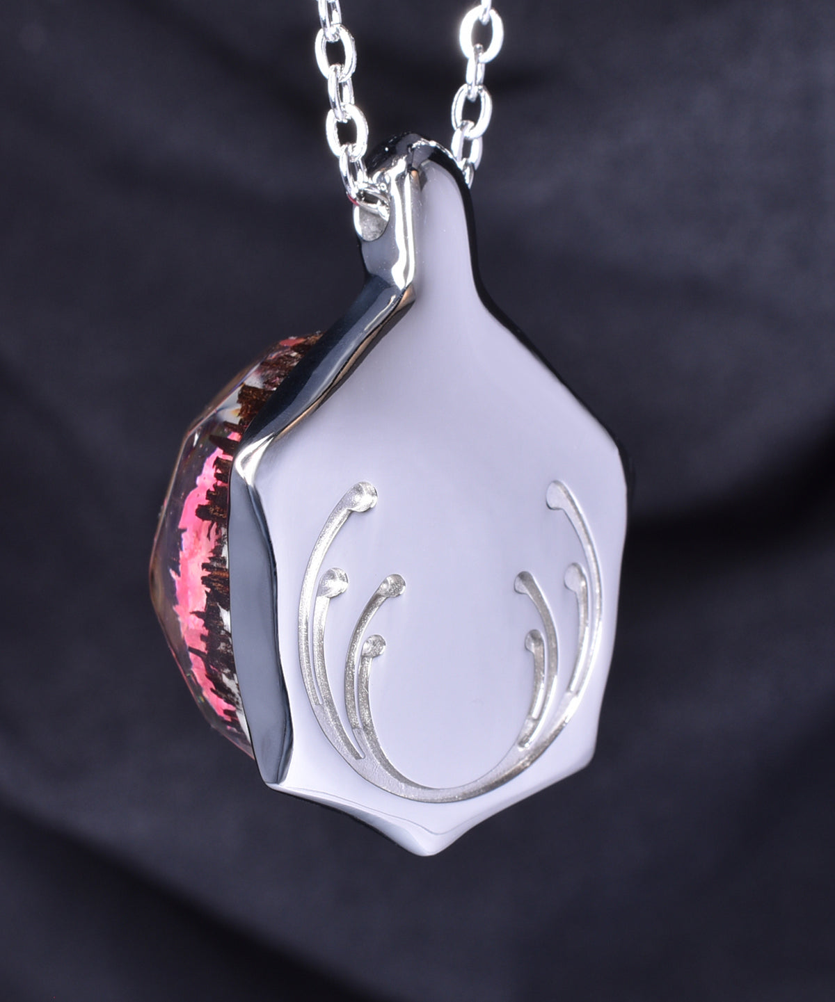 Ethereal Blossom &amp; Steel Turtle Pendant