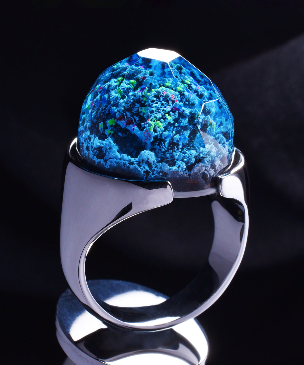 Coral Reef &amp; Steel Halo Ring