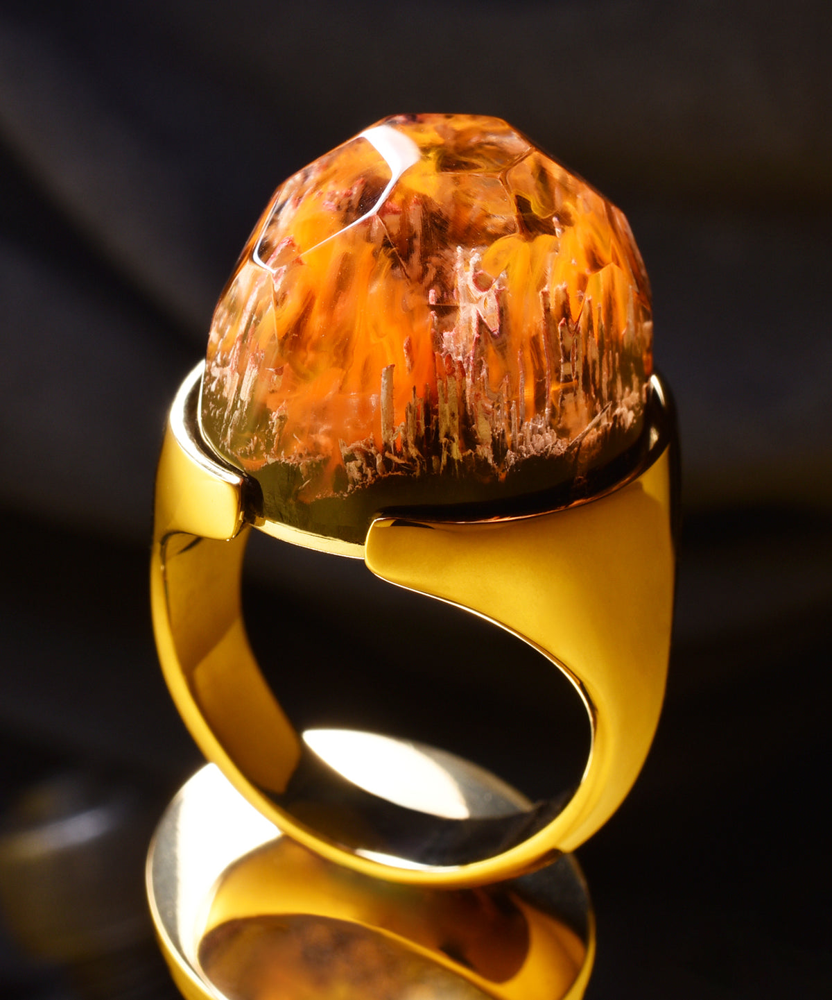 Ember Spirit &amp; Gold Halo Ring