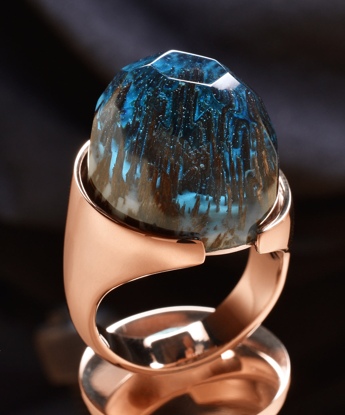 Enchanted Forest &amp; Rose Gold Halo Ring