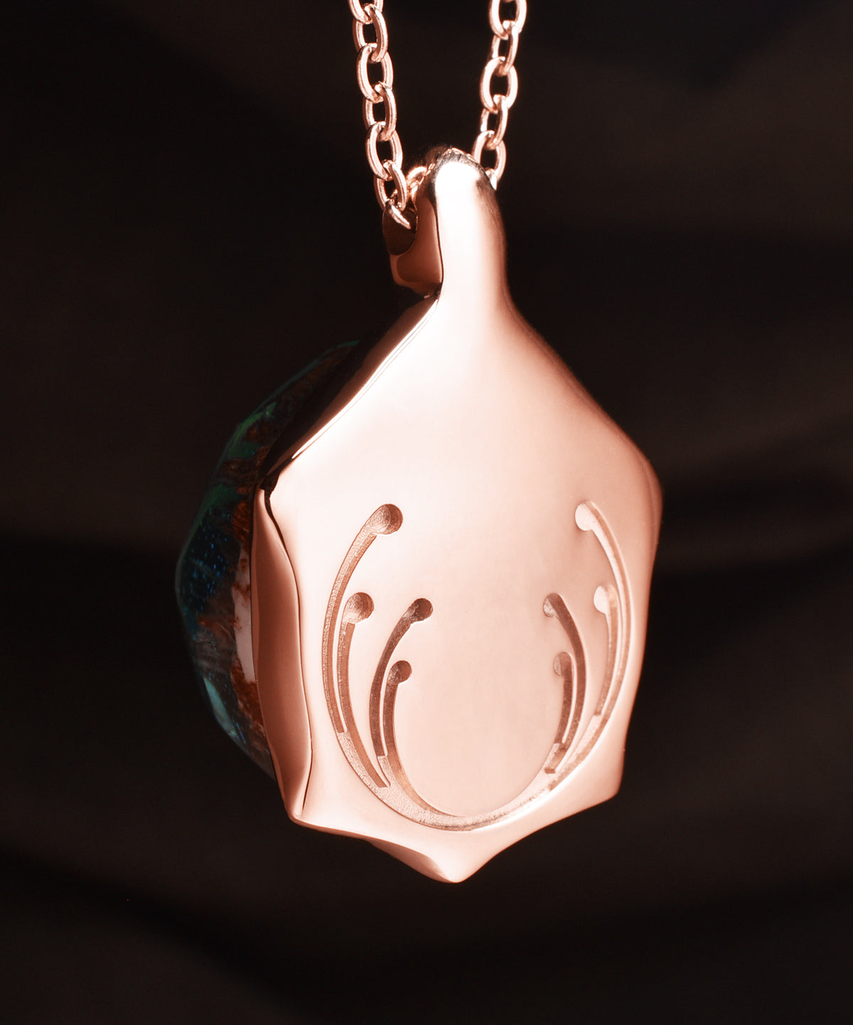 Enchanted Forest &amp; Rose Gold Turtle Pendant