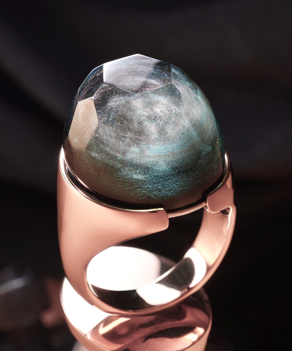 Galactica &amp; Rose Gold Halo Ring