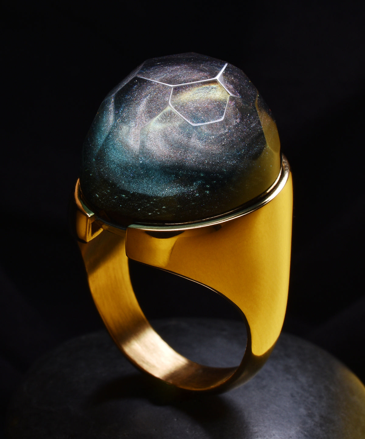Galactica &amp; Gold Halo Ring