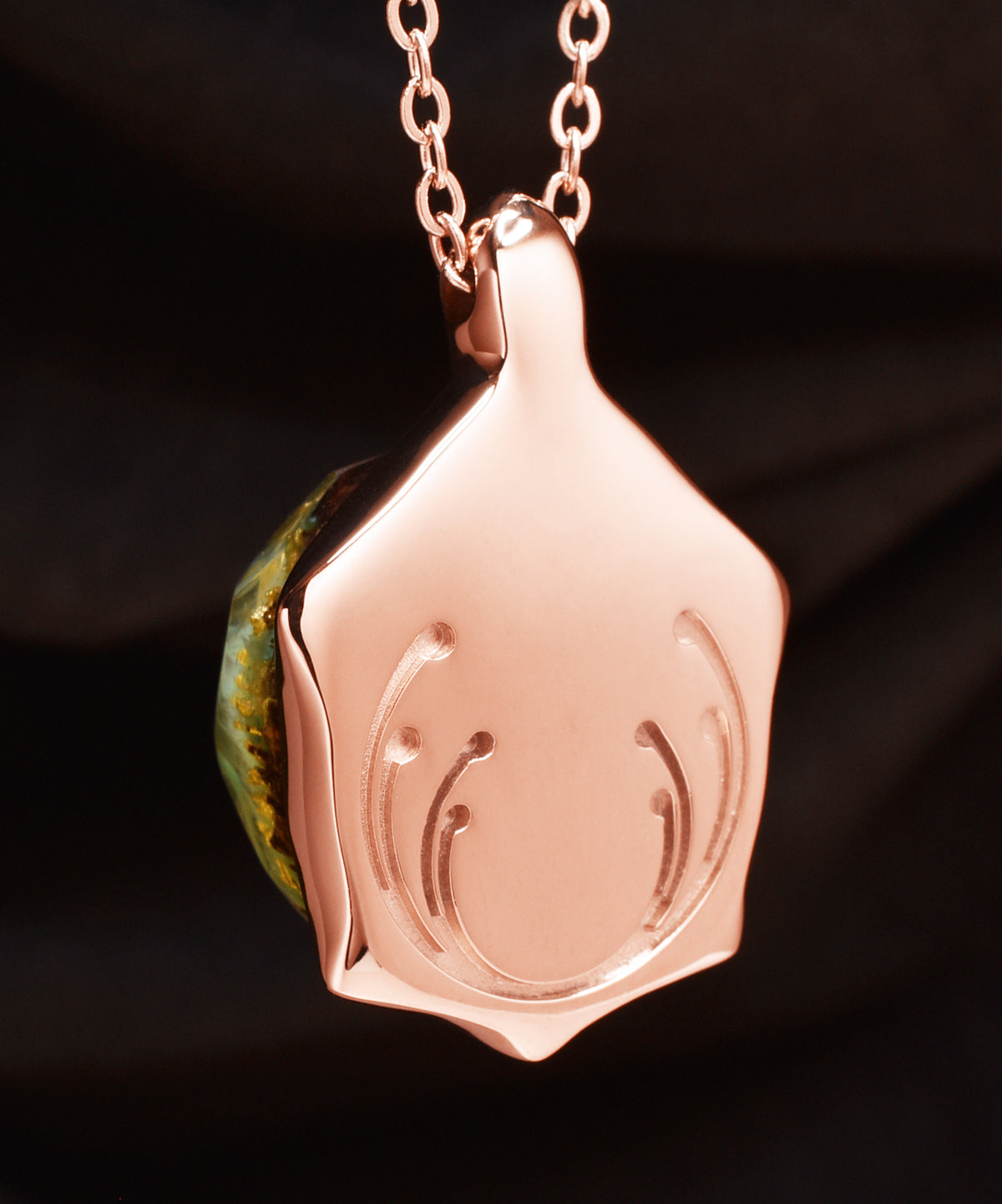 Golden Glacier &amp; Rose Gold Turtle Pendant
