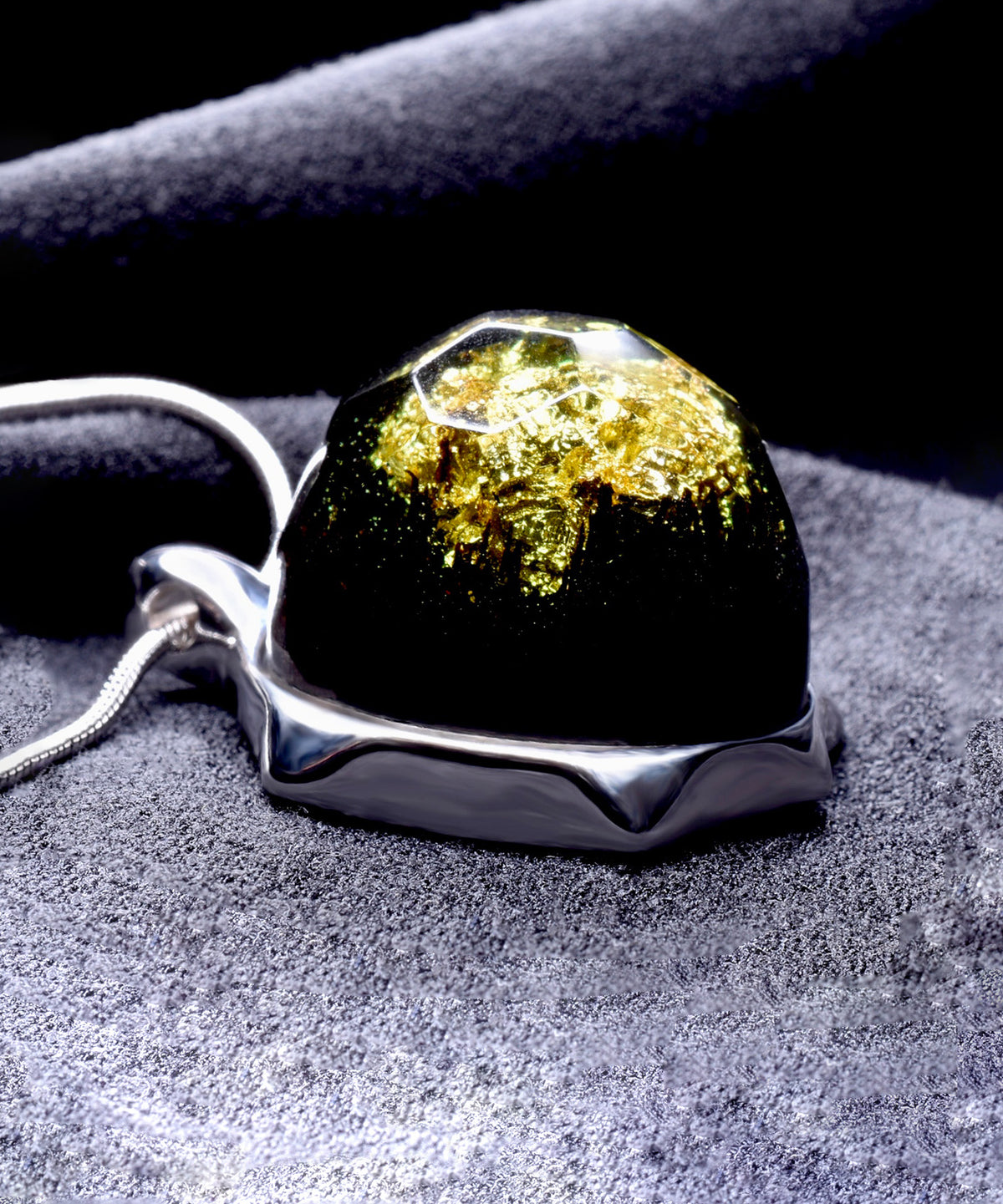 Gold Millettia &amp; Silver Turtle Pendant