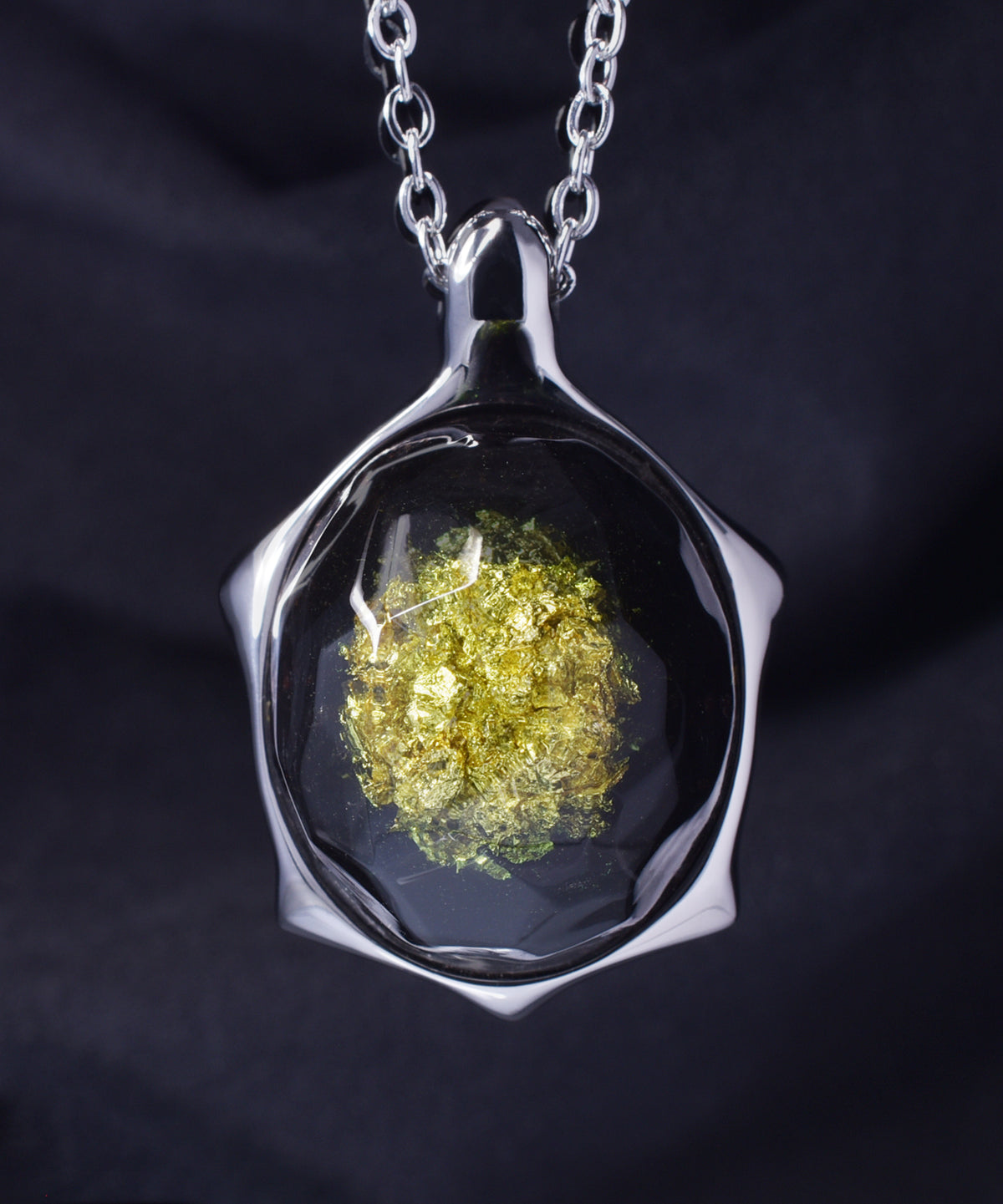 Gold Millettia &amp; Steel Turtle Pendant