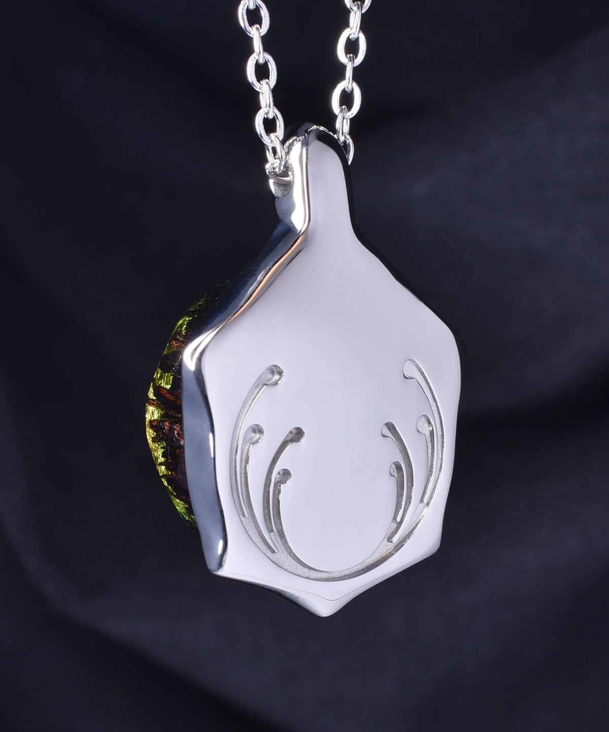 Gold Millettia &amp; Steel Turtle Pendant