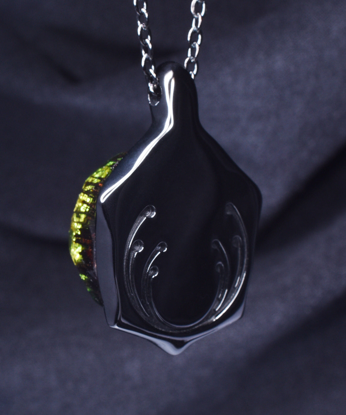 Gold Millettia &amp; Black Turtle Pendant