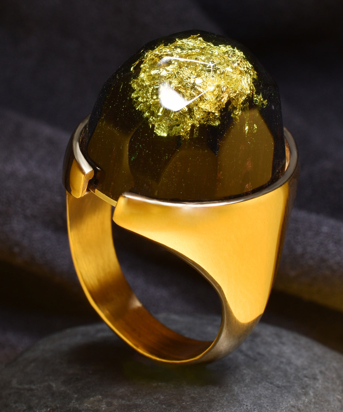 Gold Millettia &amp; Gold Halo Ring