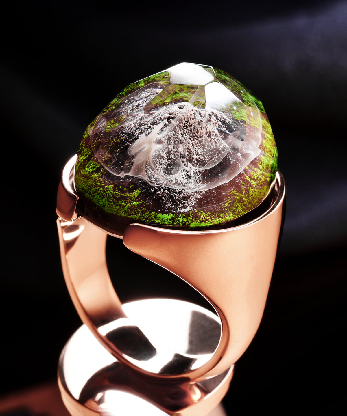 Alpine Meadows &amp; Rose Gold Halo Ring
