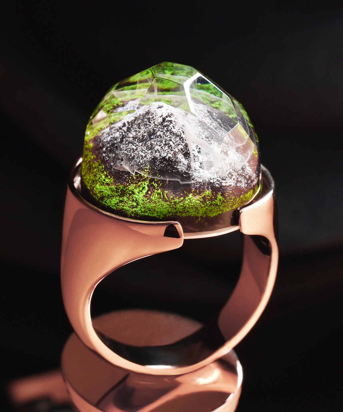 Alpine Meadows &amp; Rose Gold Halo Ring