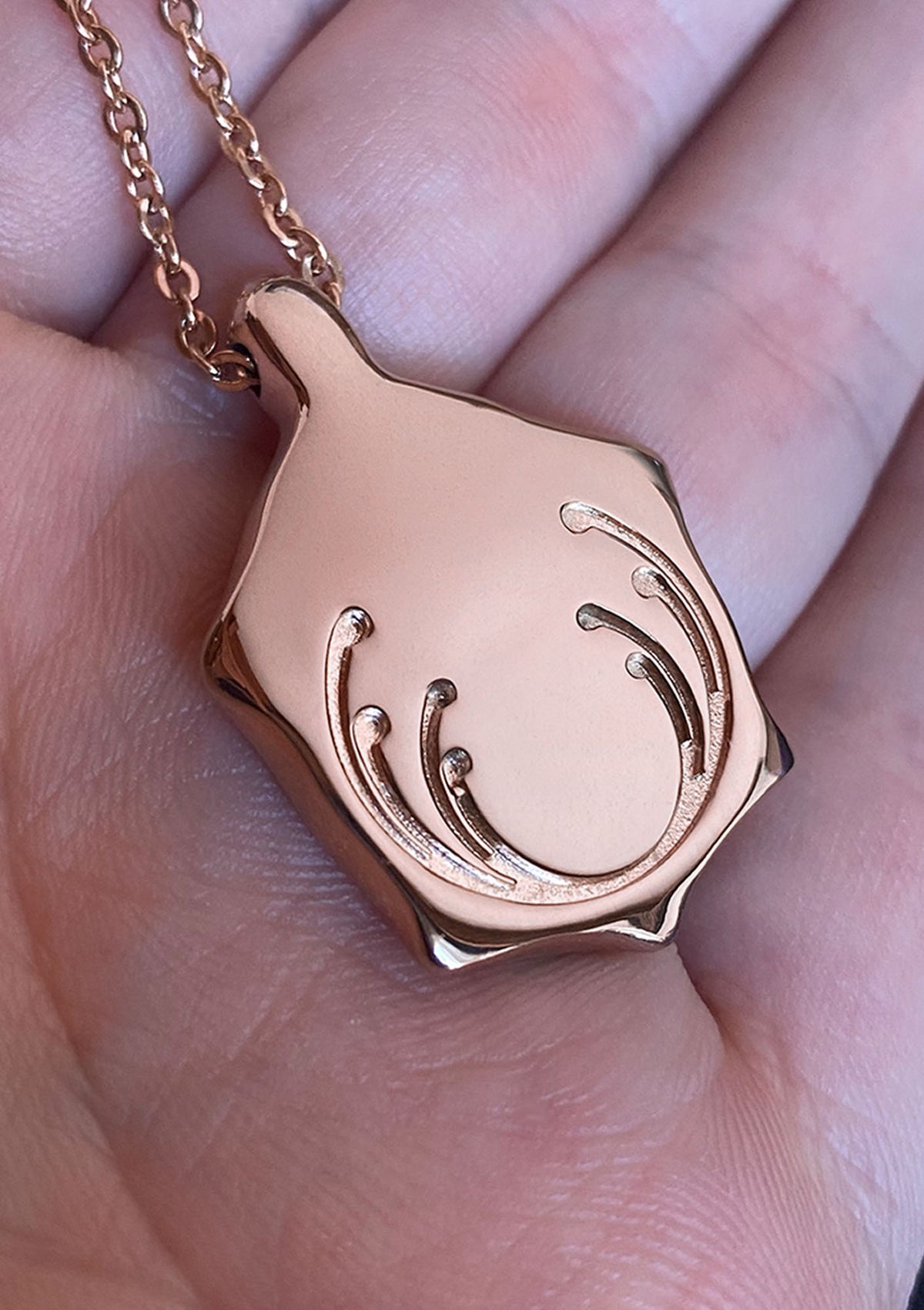 Rose Gold Stainless Steel World Turtle Pendant (BASE)