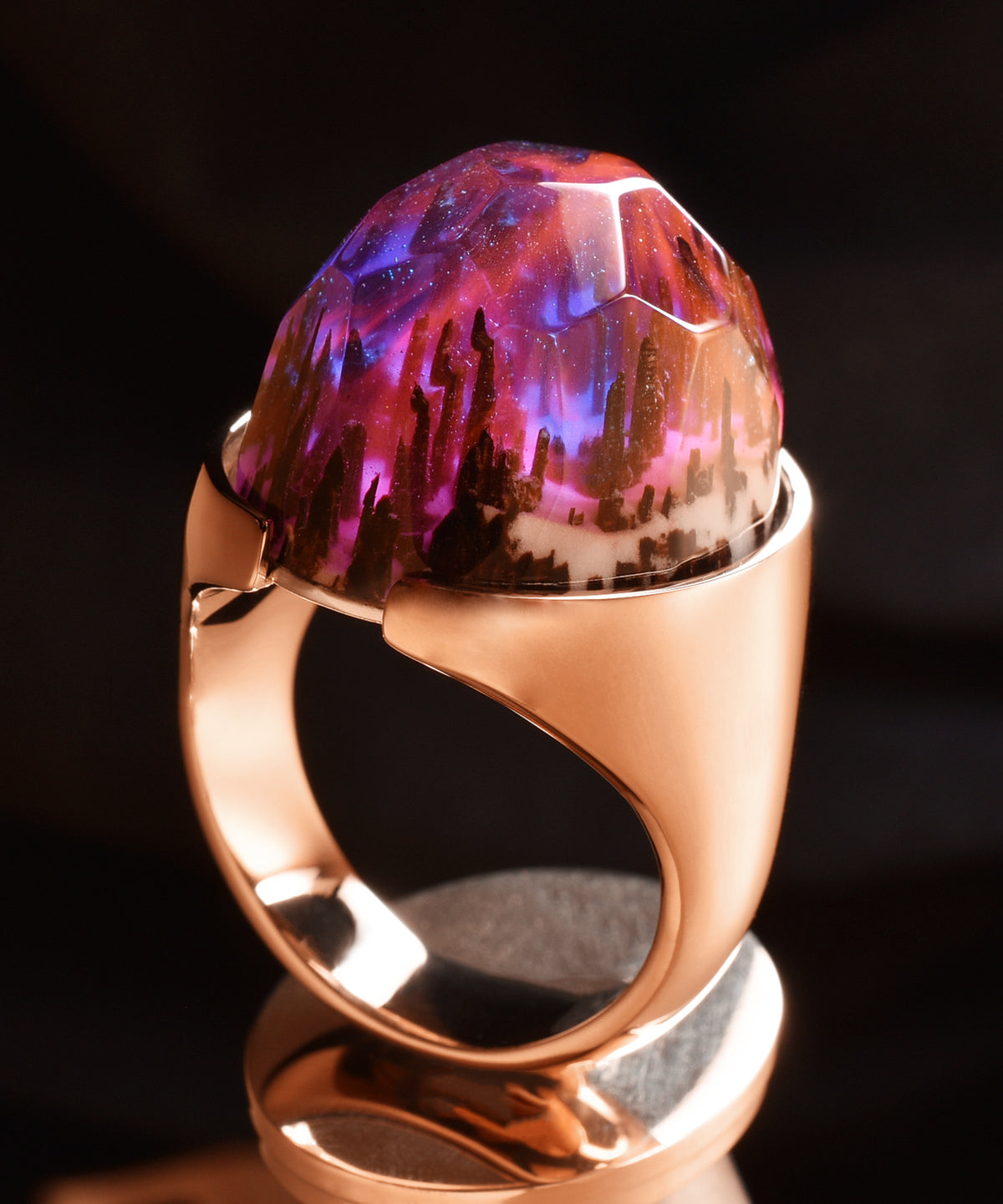 Eternal Supernova &amp; Rose Gold Halo Ring
